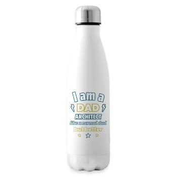 Papa Architekt, geschenk vatertag,weihnachten - Isolierflasche - Weiß - Rechts