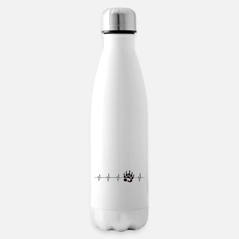 Herzschlag Bärentatze - Isolierflasche - Weiß