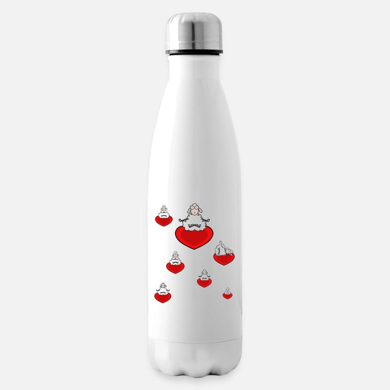 Meditation Schafe - Isolierflasche - Weiß