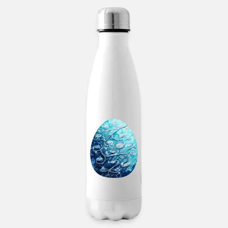Drachenei Blau - Isolierflasche - Weiß
