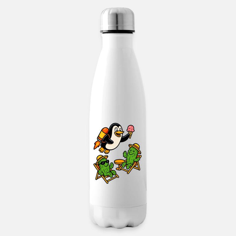 Jetpack Pinguin - Isolierflasche - Weiß