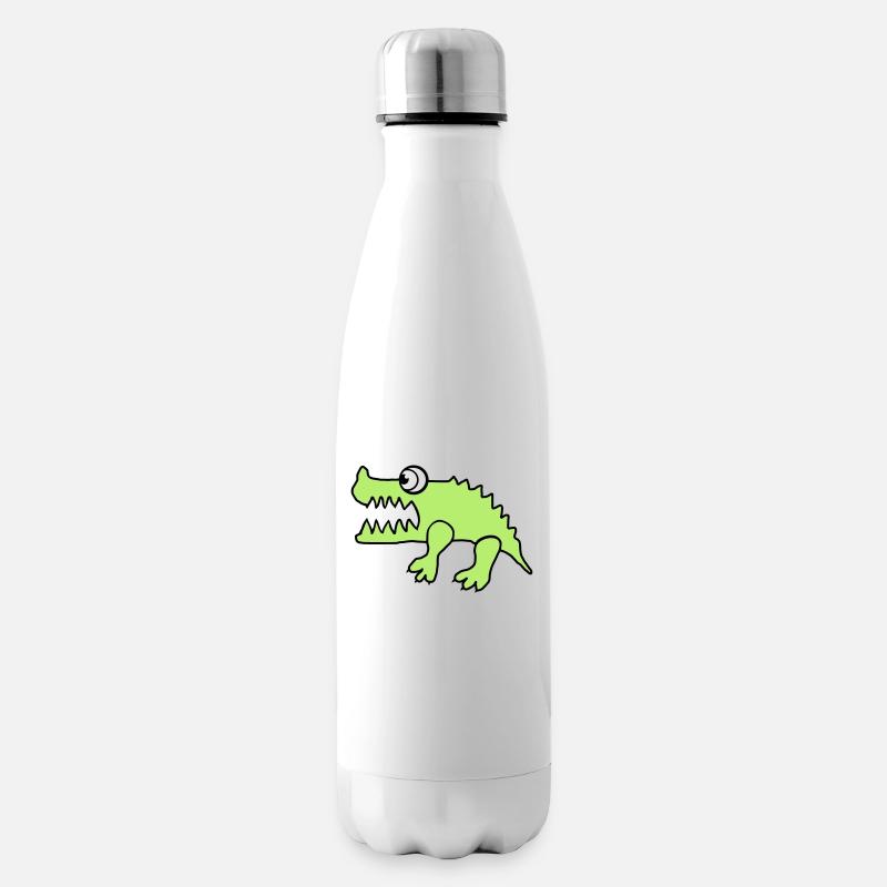 Krokodil (individuelle Farbänderung) - Isolierflasche - Weiß