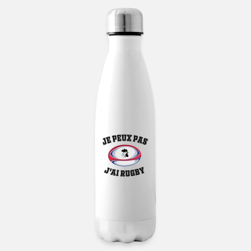 Pas Dispo, Rugby Oblige - Bouteille isotherme - blanc