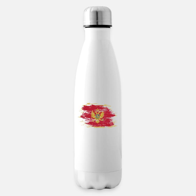 Montenegro Flagge used - Isolierflasche - Weiß