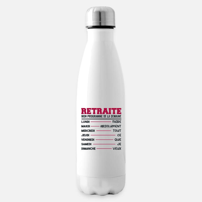Retraite Mon Programme Humour Retraité Cadeau - Bouteille isotherme - blanc
