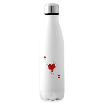 Card Game Costume Ladies Carnival Heart Ace - Insulated Water Bottle - white - Right