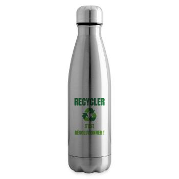 recycler révolutionner écologie - Bouteille isotherme - argent clair - Droite