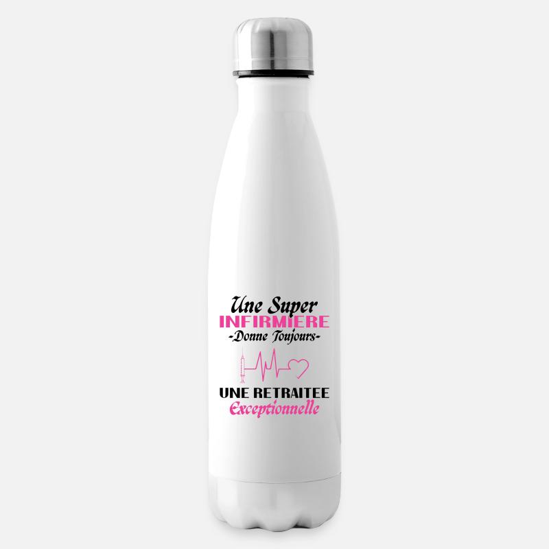 Pensionierte Krankenschwester Humor, Ruhestandsgeschenk - Isolierflasche - Weiß
