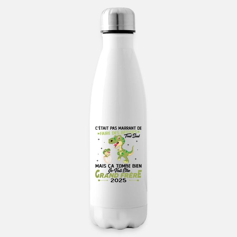 Ich werde 2025 ein großer Bruder sein - Isolierflasche - Weiß