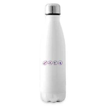 Farbenfrohes Rhönrad mit Rhönradturnerin - Isolierflasche - Weiß - Rechts