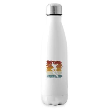 Rétro vintage skateboard fille - Bouteille isotherme - blanc - Droite