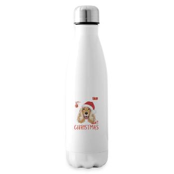 Deutsch Cocker Épagneul Noël - Bouteille isotherme - blanc - Droite