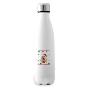 Deutsch Cocker Épagneul Noël - Bouteille isotherme - blanc - Droite