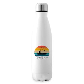Lake Michigan Fishing Spot - Insulated Water Bottle - white - Right