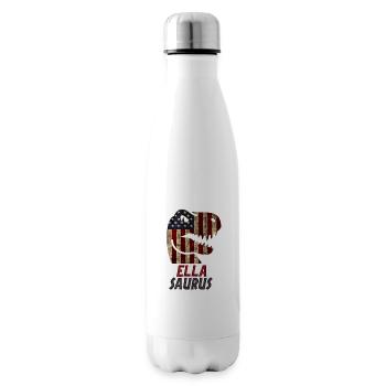 Patriotic Ella Dinosaur Ellasaurus - Insulated Water Bottle - white - Right