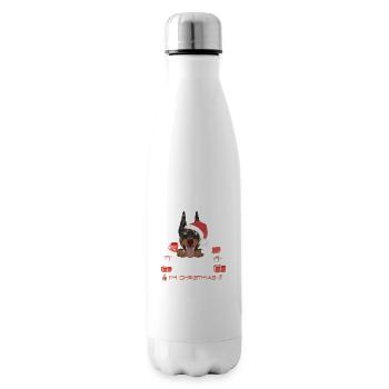 Marché de Noël Doberman - Bouteille isotherme - blanc - Droite