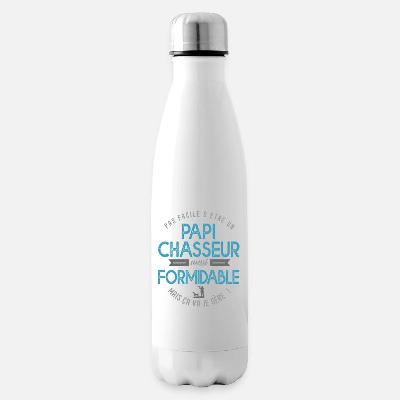 papi chasseur formidable chasse papy grand père - Bouteille isotherme - blanc