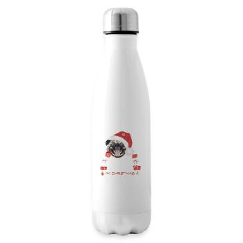 Mops Weihnachtsmarkt - Isolierflasche - Weiß - Rechts