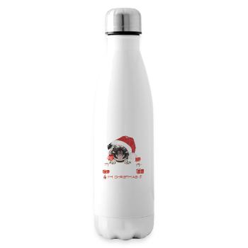 Mops Weihnachtsmarkt - Isolierflasche - Weiß - Rechts