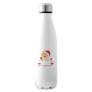 Zwergspitz Weihnachtsmarkt - Isolierflasche - Weiß - Rechts