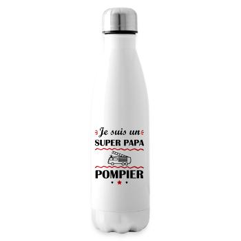 Super papa pompier, cadeau fête des pères - Bouteille isotherme - blanc - Droite