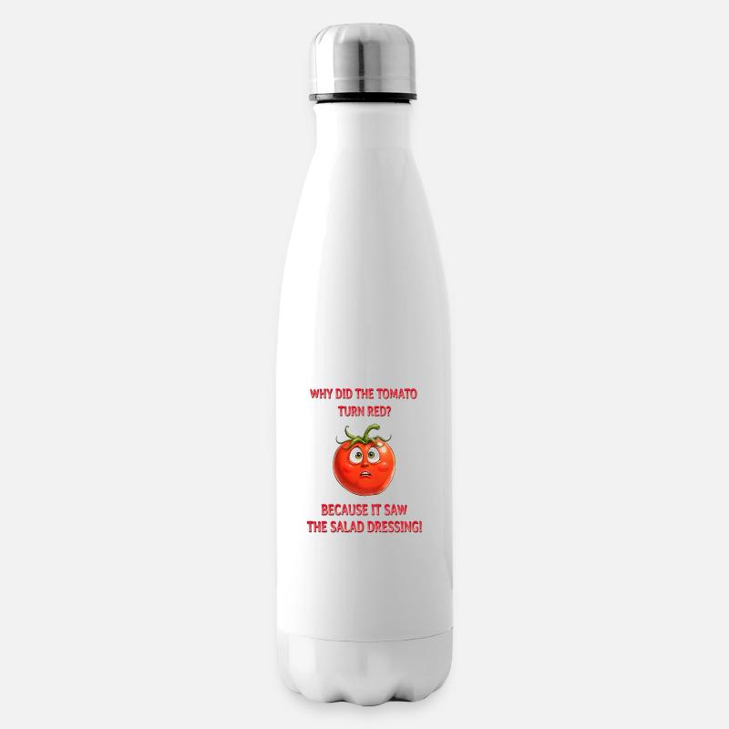 Eine verlegene Tomate - Isolierflasche - Weiß