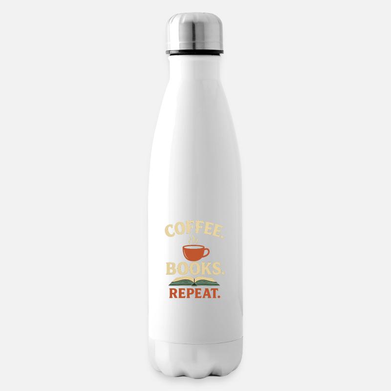 Coffee books repeat - Isolierflasche - Weiß