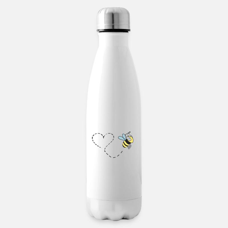 Biene Herz - Isolierflasche - Weiß