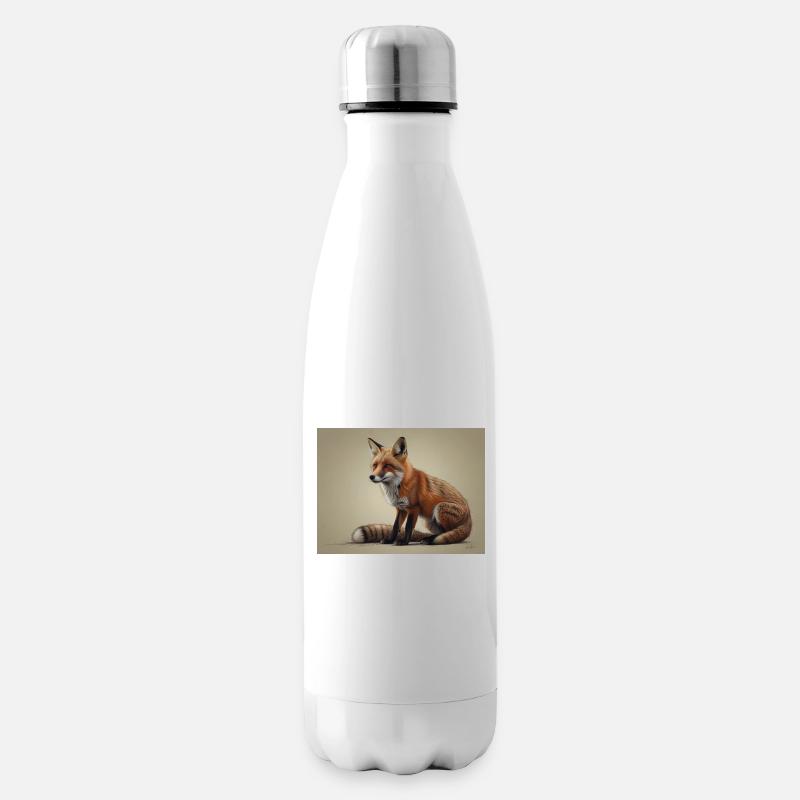 Fuchs Tier - Isolierflasche - Weiß