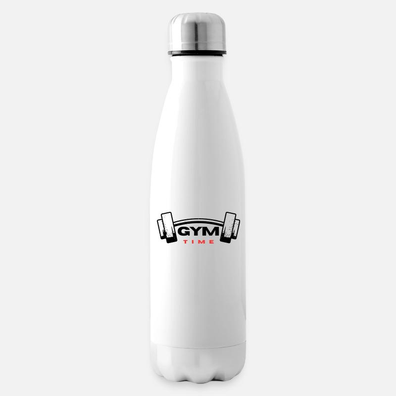 Conception de texte Gym Time - Bouteille isotherme - blanc