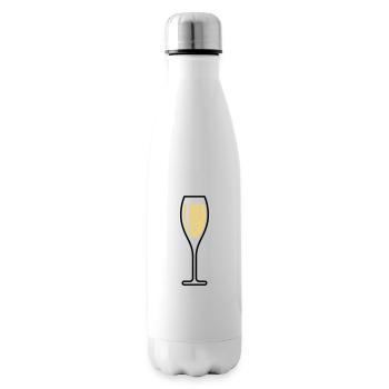 Glass Of Sparkling Wine (Oval / Closed / 2C) - Insulated Water Bottle - white - Right