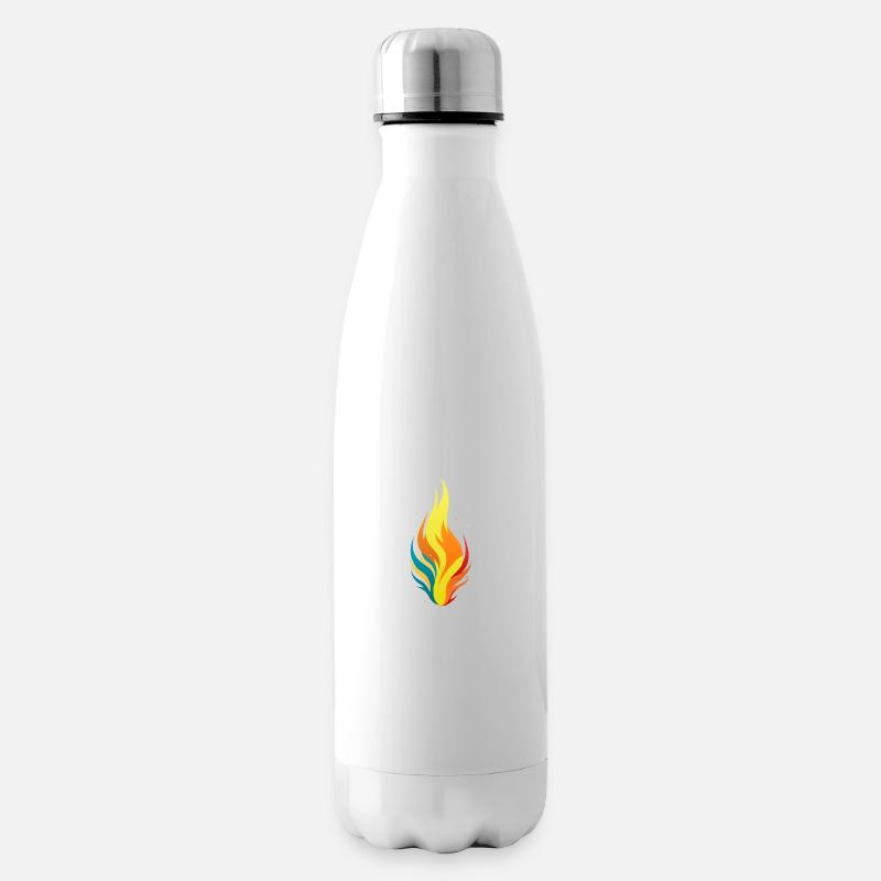 Flamme - Isolierflasche - Weiß