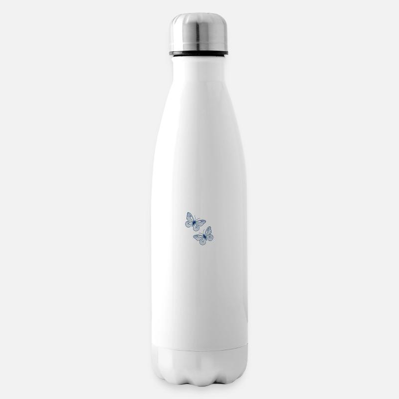 papillons - Bouteille isotherme - blanc