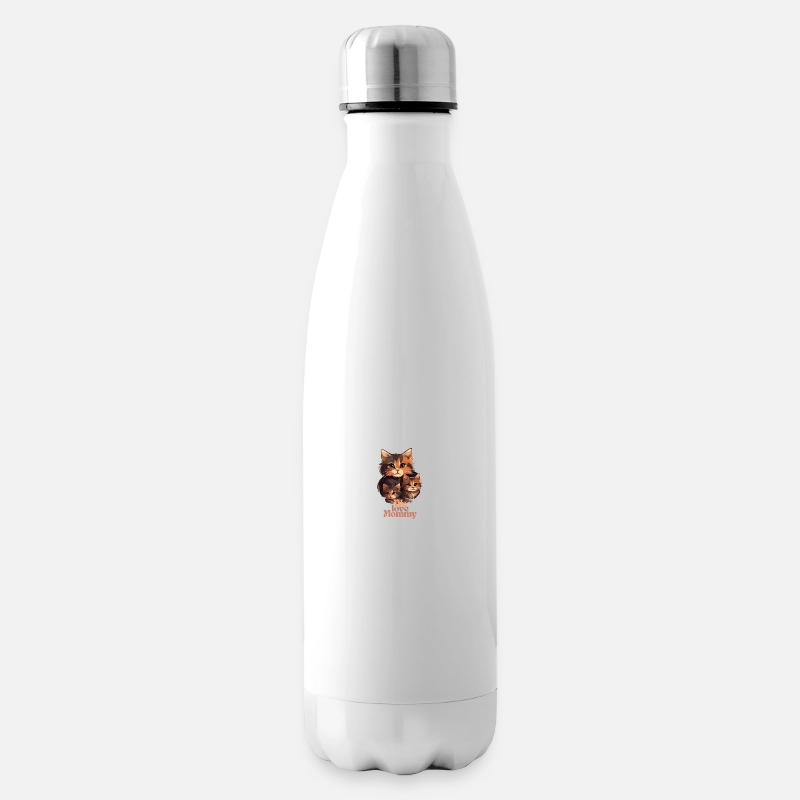 Chat - On adore maman - Bouteille isotherme - blanc