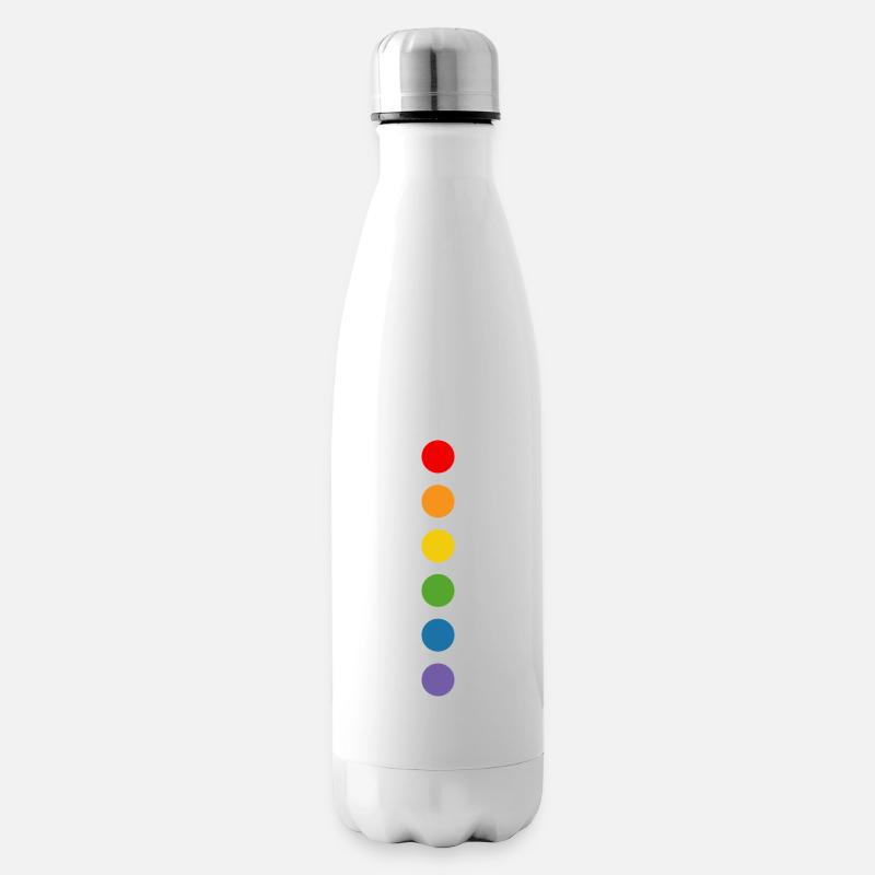 Regenbogen rounds - Isolierflasche - Weiß