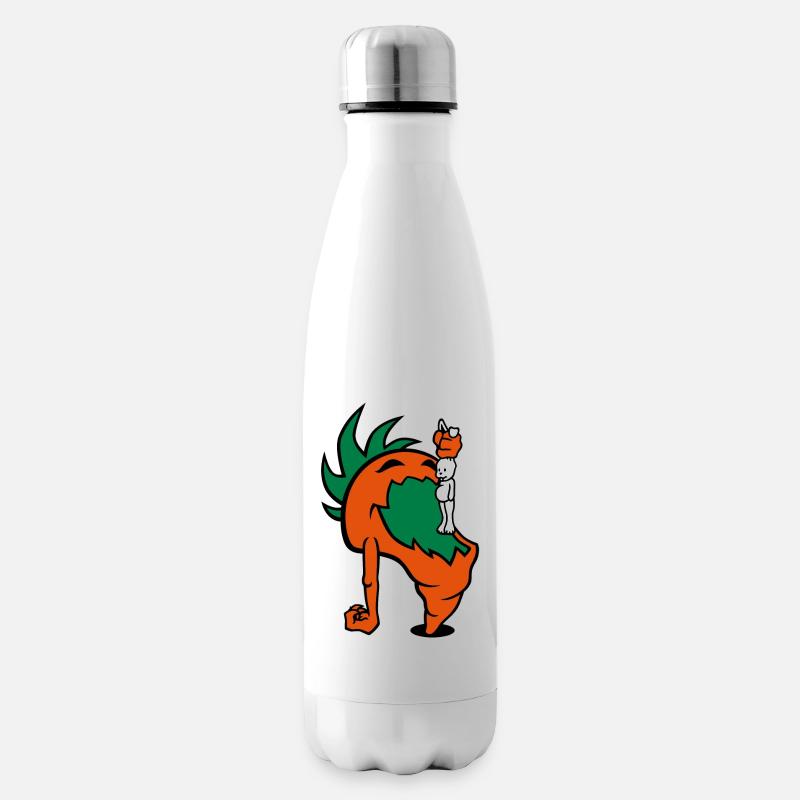 Hungry Carrot - Insulated Water Bottle - white