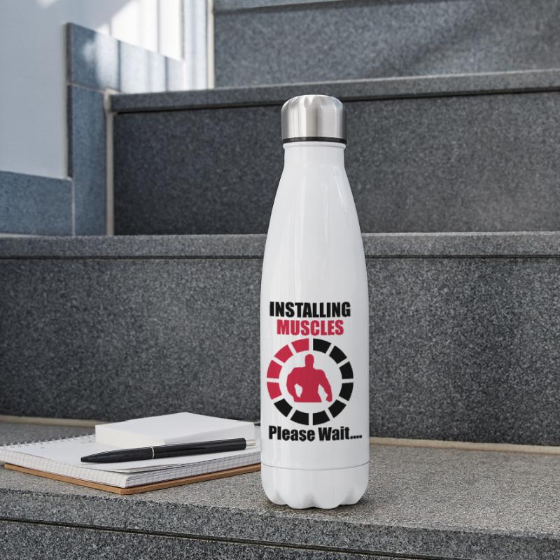 Installing Muscles (Loading) Funny Gym Insulated Water Bottle