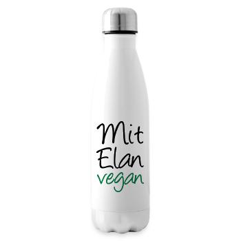 Mit Elan vegan Veganer, Geschenk, Spruch, Fun - Isolierflasche - Weiß - Rechts