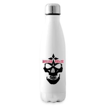 breizh pirate tete de mort crane skull logo - Bouteille isotherme - blanc - Droite