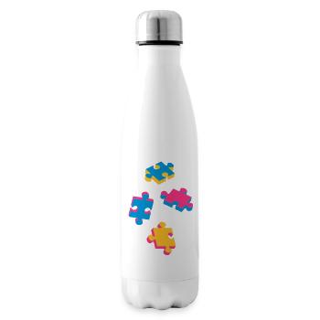 four puzzle pieces - Insulated Water Bottle - white - Right