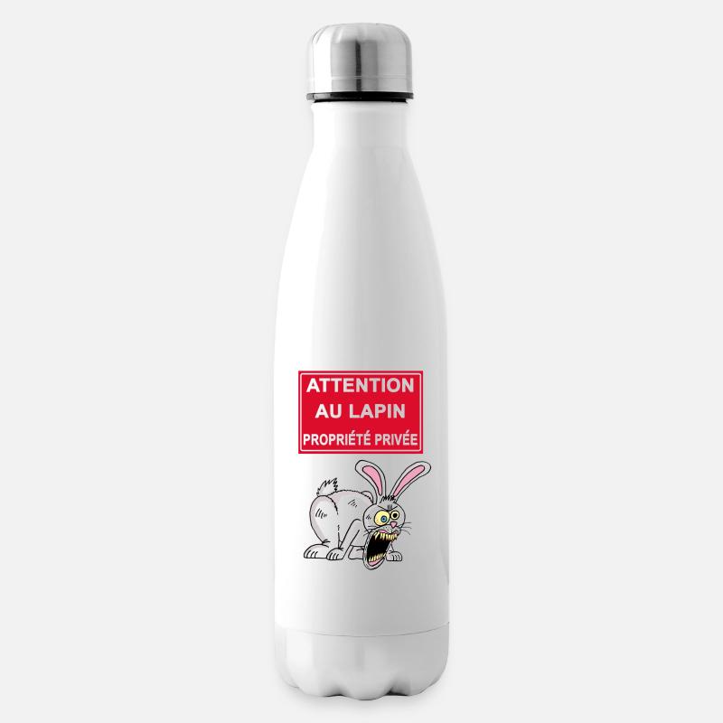 Attention au lapin blanc - Bouteille isotherme - blanc