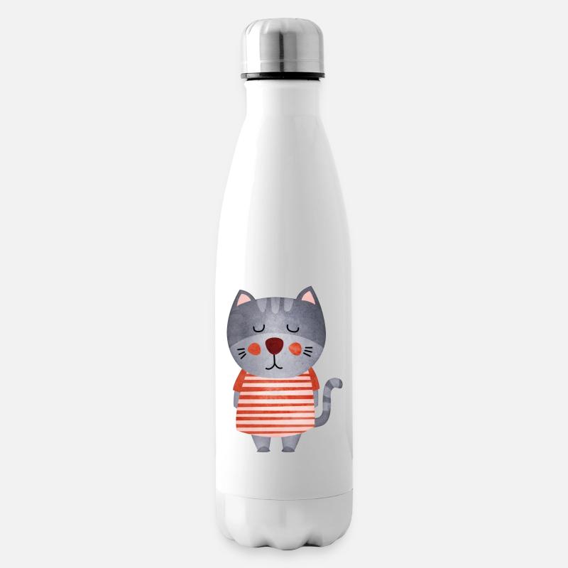 Zuckersüße Katze - Isolierflasche - Weiß