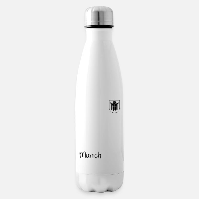 München - Munich und Wappen mit Münchner Kindl - Isolierflasche - Weiß