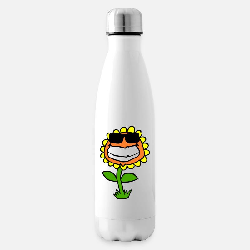Sonnenblume - Isolierflasche - Weiß