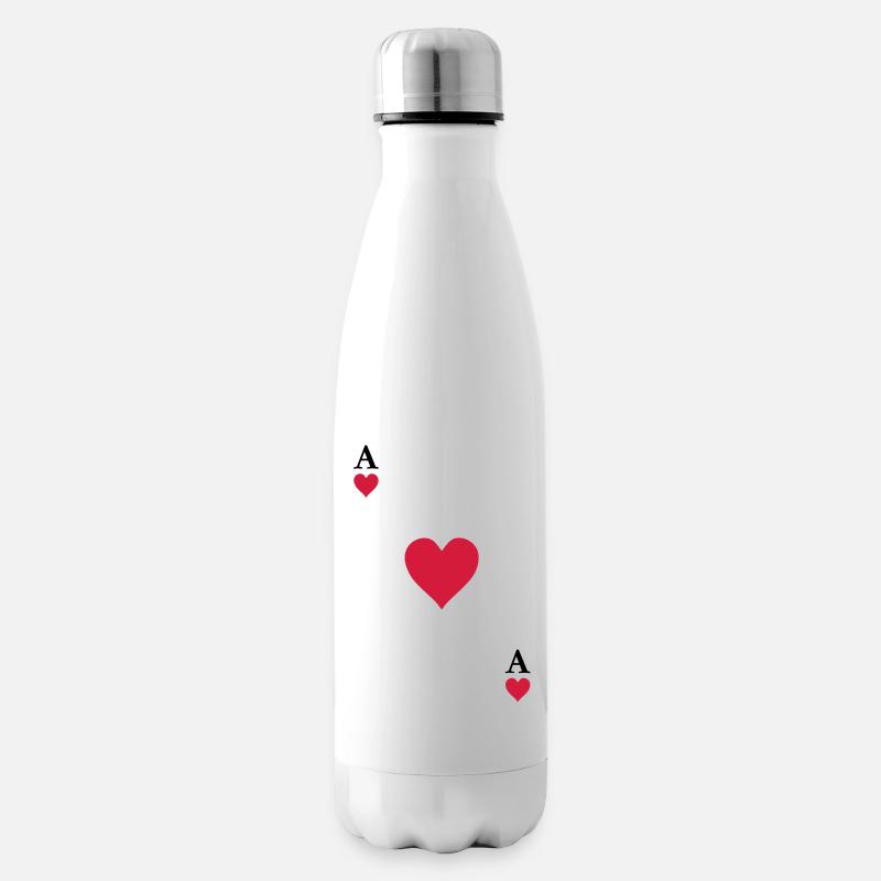 Herz Ass - Isolierflasche - Weiß