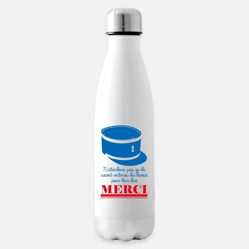 Victimes du Devoir Gendarmes Merci - Bouteille isotherme - blanc