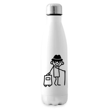 Man with trolley - Insulated Water Bottle - white - Right