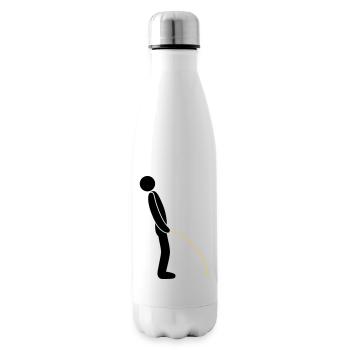logo standing pee piss toilet lavatory - Insulated Water Bottle - white - Right