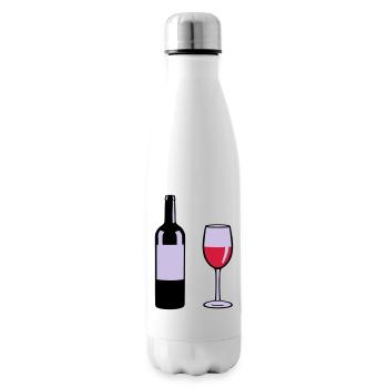 Wine Bottle - Insulated Water Bottle - white - Right