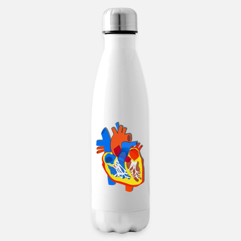 Farbige Herz-Anatomie Illustration - Isolierflasche - Weiß